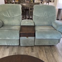 Recliner Loveseat With Storage Console.