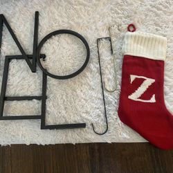 Christmas Hangers Stocking And Iron Noel Art
