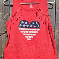 Patriotic America Flag Heart Tank Top,
  14/16