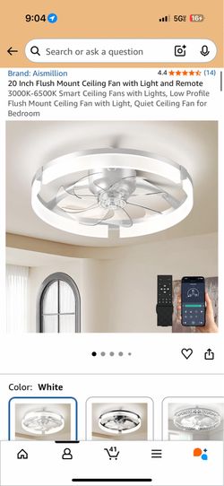 20 Inch Smart Ceiling Fan with Light & Remote