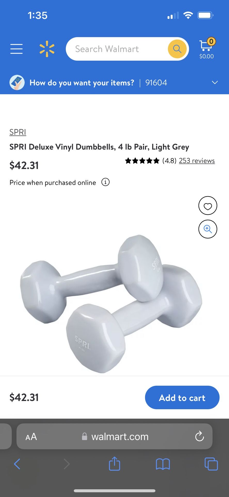New SPRI Free Weights Dumbbell Set