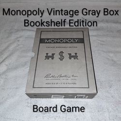 Monopoly Vintage Gray Bookshelf Edition Board Game In Excellent New Condition (Is Complete Nothing Missing)