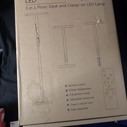 3 in 1 LED Floor Lamp, Desk Lamp Clamp-On Lamp with Remote Control