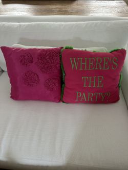 Pink Girl Decorative Pillows 15”Set Of 2