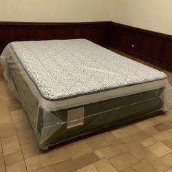 Full Size Mattress Pillow Top 14” Inches  Excellent Comfort Also Available: Twin, Queen And King New From Factory With Its Plastic Same Day Delivery 