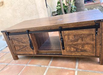 48” Coffee table with sliding barn door