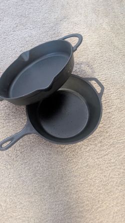 2 CAST IRON PANS
