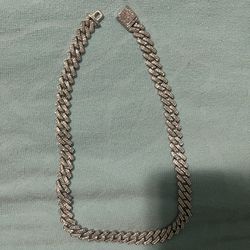Moissanite Diamond Cuban Chain And Bracelet 