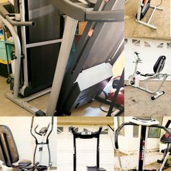 Exercise Machines
110CC Pit Bike
Lawn Mower 
Coach Purse  Set
Fridge
Creeper 
Twin Bed 
15 inch Toyota Rims
Entry Way Bench 
Couches
Recliners....