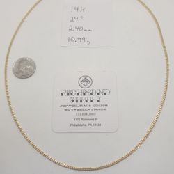 14k Gold 24" Micro Cuban Chain