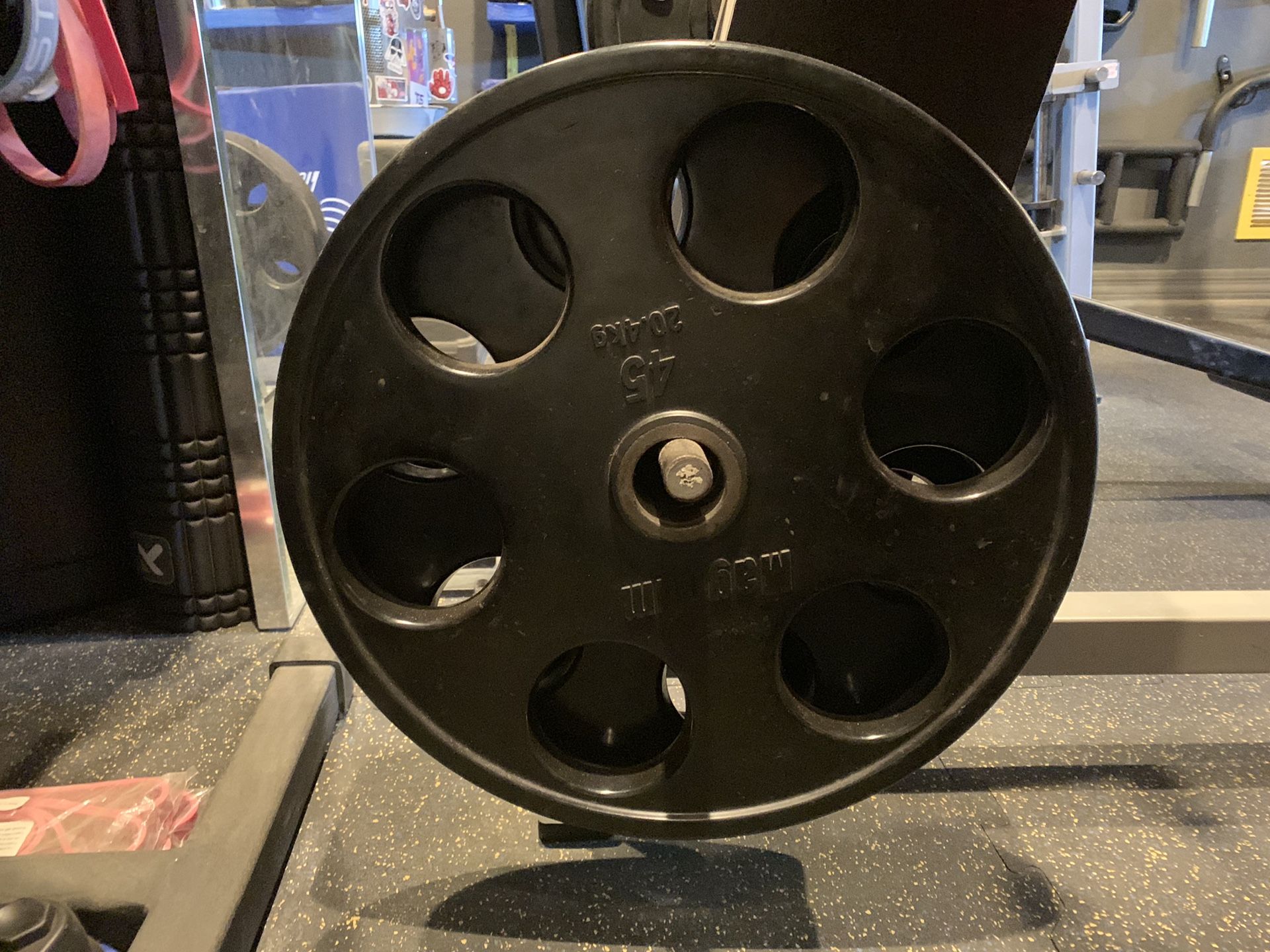 Magnum Olympic grip 6shooter barbell plates (rubber coated)