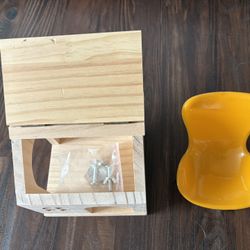 Wooden Hideout House with Flip-Top Lid & Mini Chair for Hamster or Small Pets