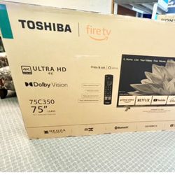75 Toshiba Smart 4k HDTV In Box 6 Month Warranty. Free Delivery.  