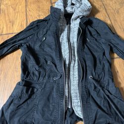 Love Tree Women's Long Sleeve Jacket Hoodie Size Small Black 2 Zipper Cotton In very good condition