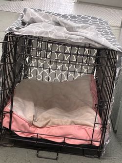 Wire Dog Crate with Cover and Bed