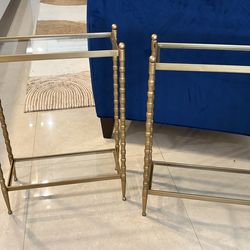 2 Glass and Gold End Tables