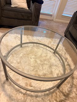 Glass/ Silver Coffee Table