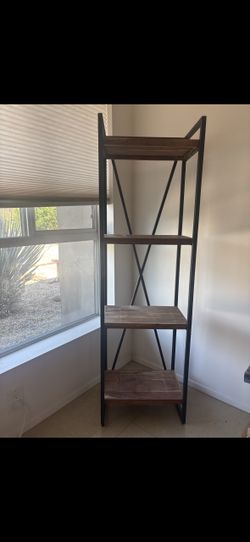 Modern Wood & Metal Bookshelf – Minimalist Style