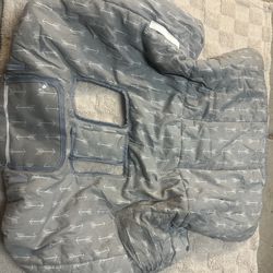 shopping cart cover and brand new milestone blanket for photos.