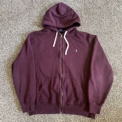 Polo Ralph Lauren Maroon XL Zip Up Hoodie