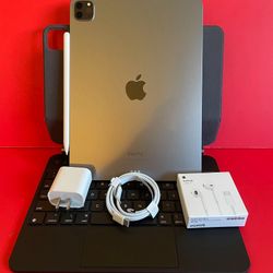128GB Apple IPad Pro 11” 4th Generation (2022 Model / M2 chip ) with Keyboard, pen & Accessories (256gb /512GB) 
