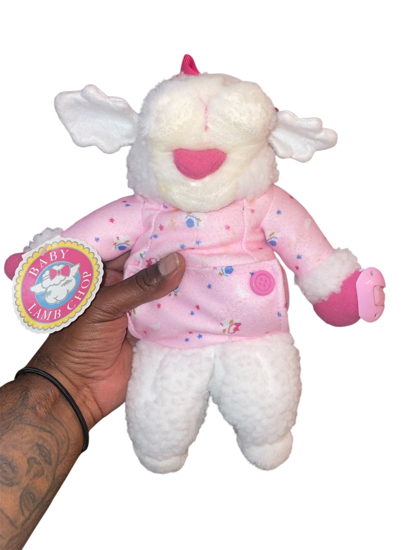 Rare 1990 Baby Lamb Chop w/Pacifier 12" hand puppet Signed by Shari Lewis w/tags