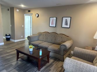 Tan Tufted Sofa + Matching Oversized Chair/Loveseat - $100 for Both