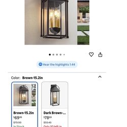 15.2" Outdoor Wall Light 3-Light Exterior Porch Light Fixtures Waterproof Outside Wall Sconce for House Porch Garage Patio
