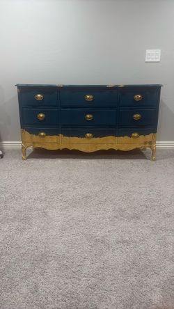 Teal And Gold Dresser