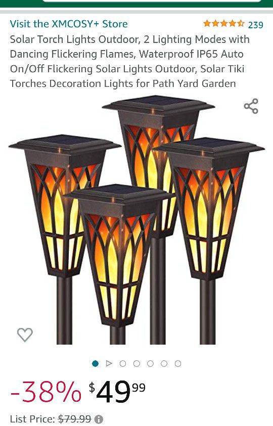 Solar Tiki Torches Decoration Lights Set
