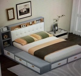 Queen Bed with Storage - Mattress Included!!
