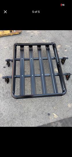 50" x 38" Aluminum Roof Rack Top Cargo Carrier Basket/Cross Bar, Black