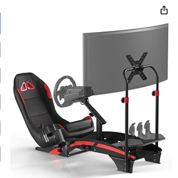 RACGTING F1-Style Racing Simulator Cockpit with Integrated TV Mount, Adjustable Formula Driving Position for Advanced Sim Racers, Compatible with Logi