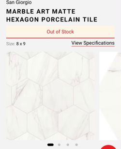 Hexagon Marbled White Tiles