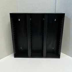 Alpha 60 Cassette Tape Wall Mount Storage Case Shelf Holder Black Plastic Rack