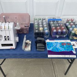 Elna 624 Serger / Sewing Machine With Accessories 
