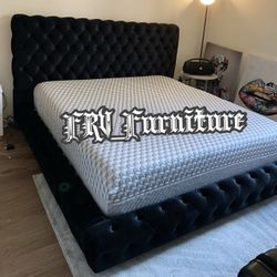 New King Bed Frame With Mattress 