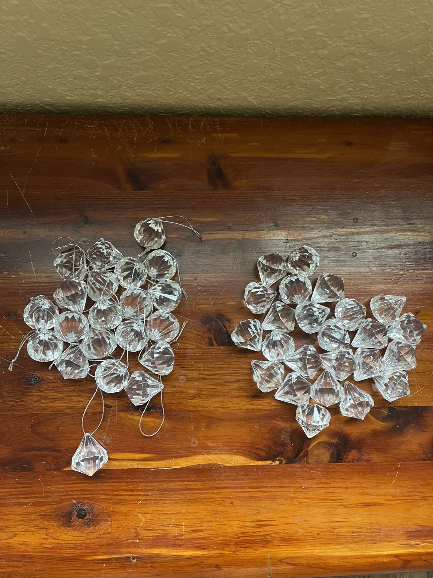 Clear Acrylic Plastic Gem Shaped Ornaments Party Decor 