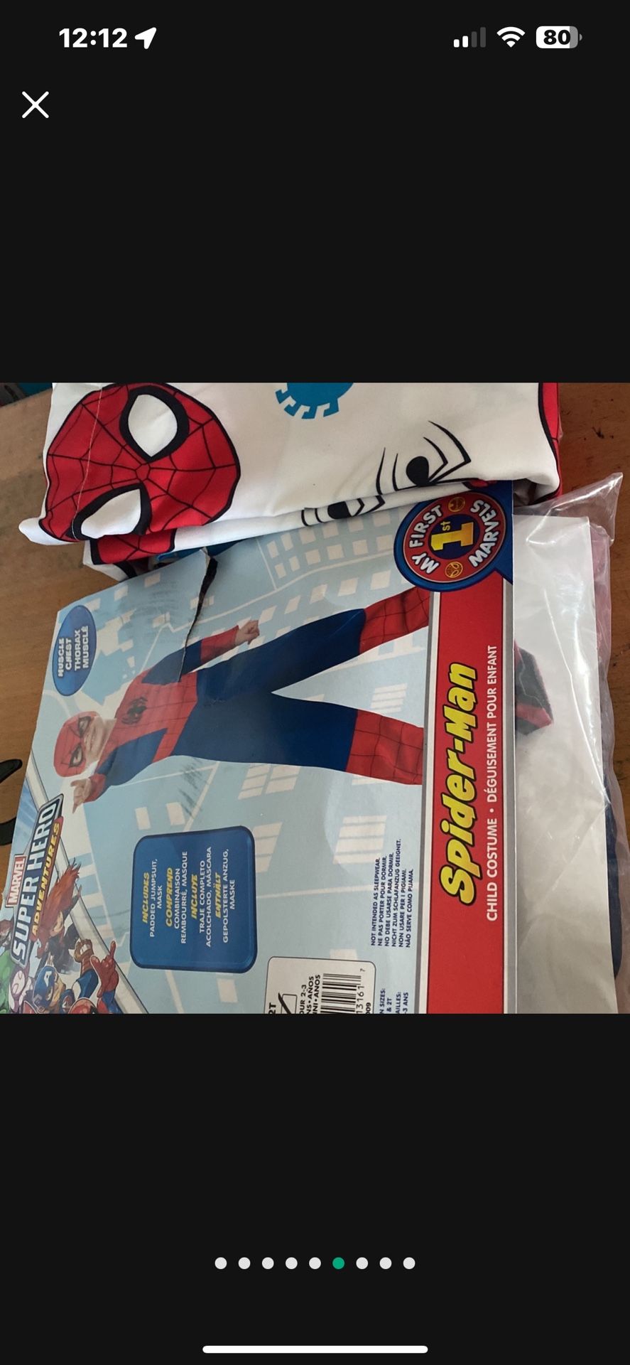 Brand New Spider-Man Lot Costume Size 2T And Bed Sheets Set Brand New Without Box