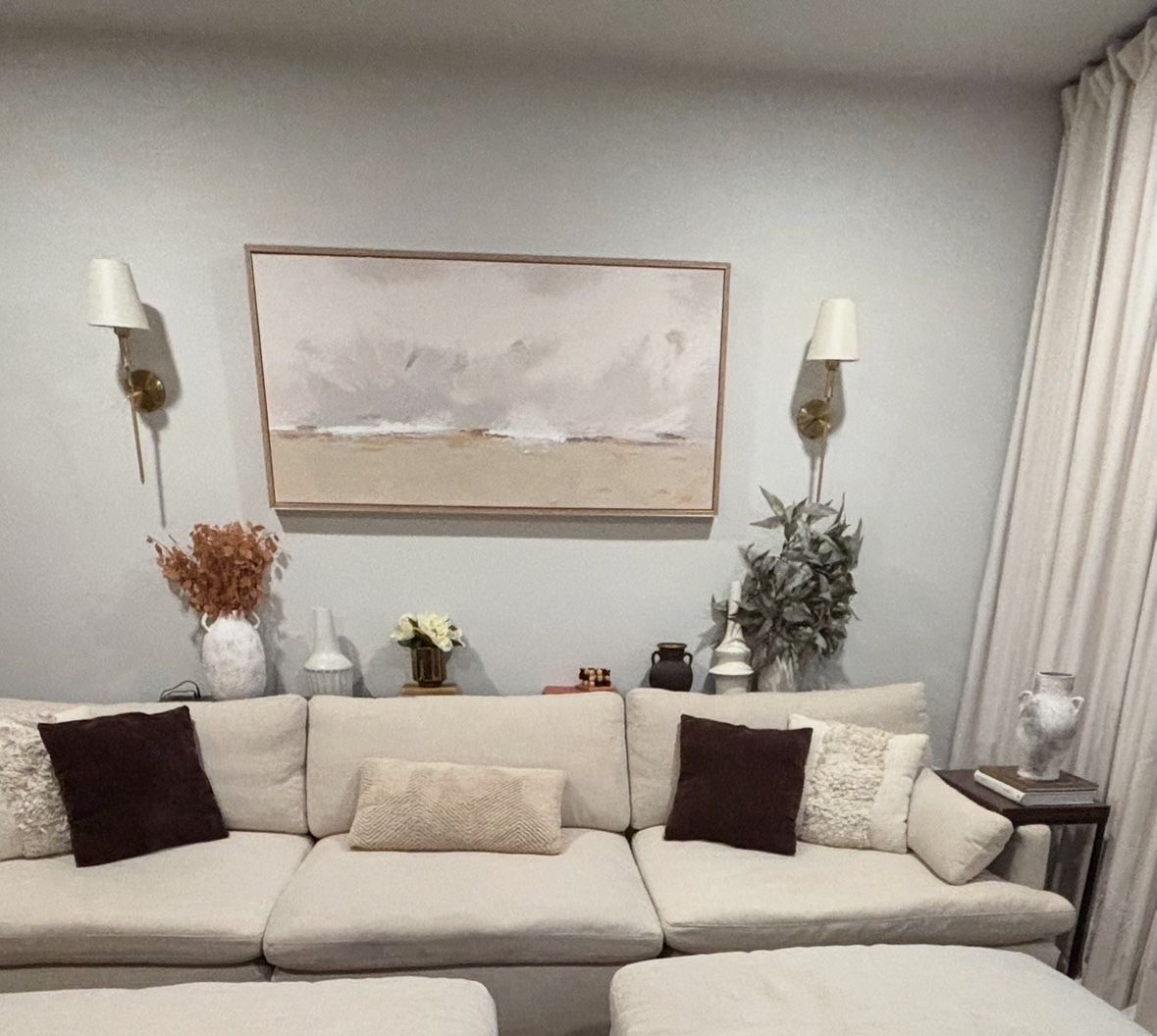 Two Chairs, One Ottoman, and Large Painting