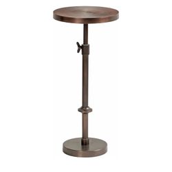 Kate & Laurel Engles Traditional Adjustable Height Pedestal Drink Table 10x10x30”