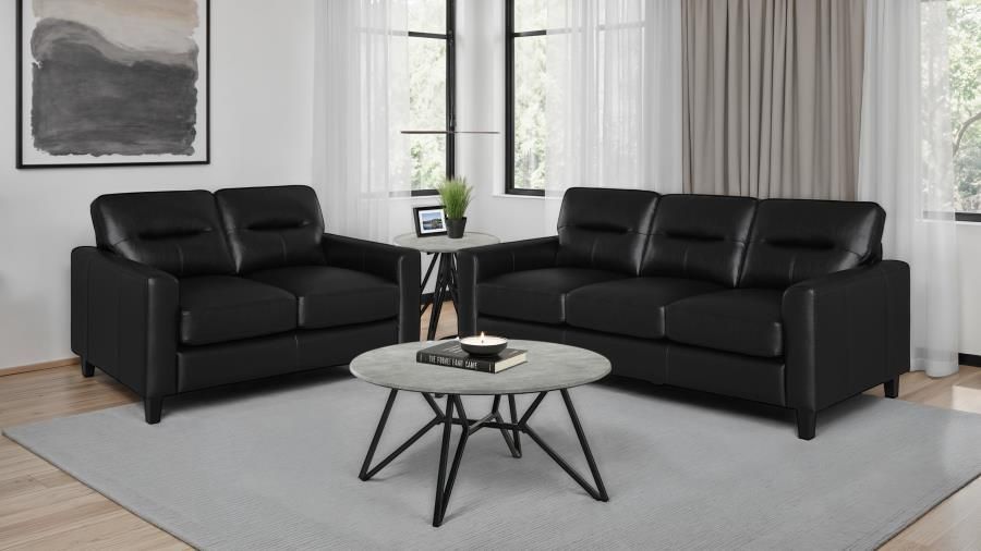 Sofa and Loveseat Black Leatherette, New Especial price 
