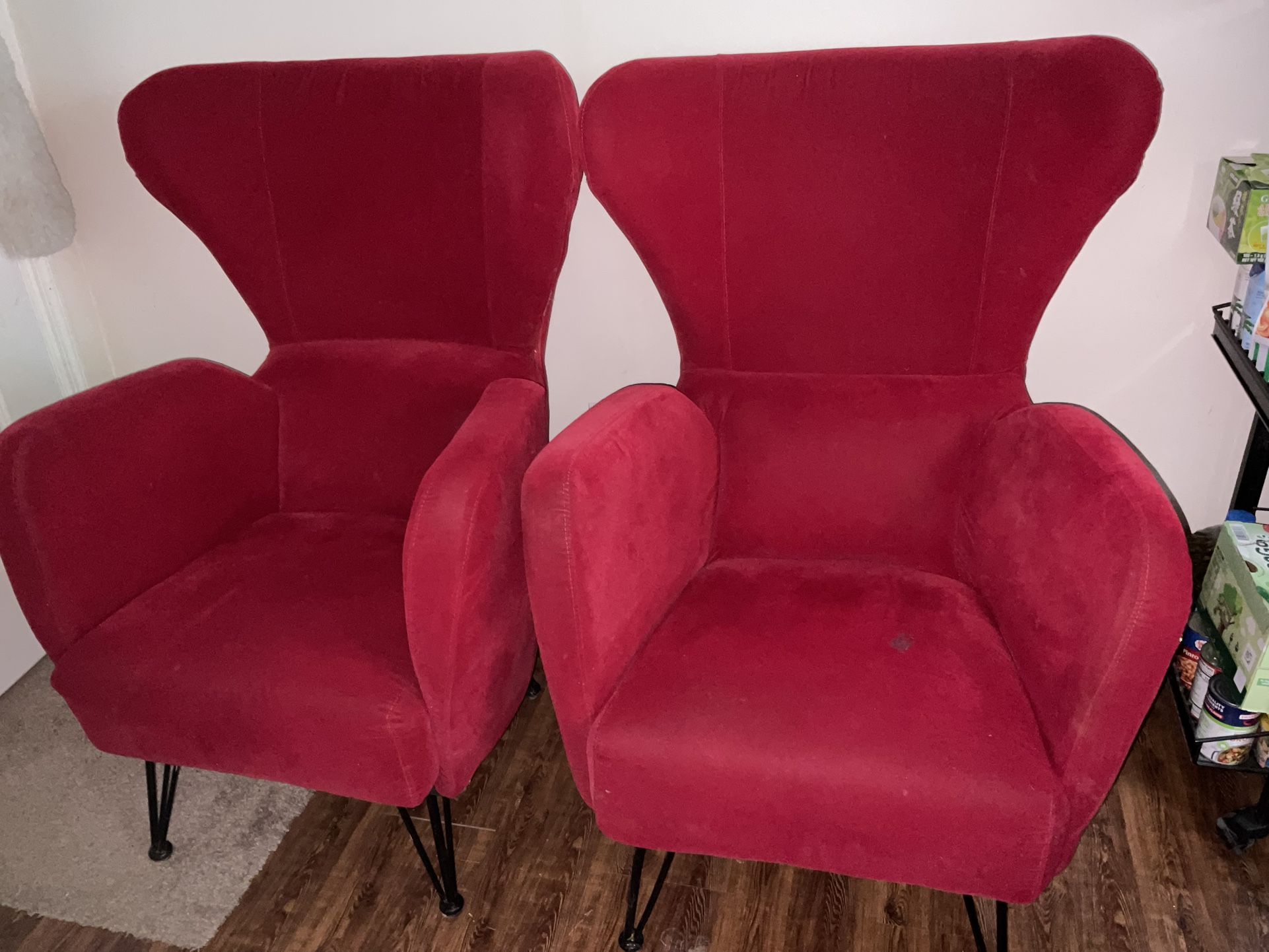 Crimson Velvet Armchairs