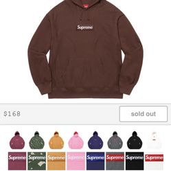 Brown Supreme Box Logo Hoodie 