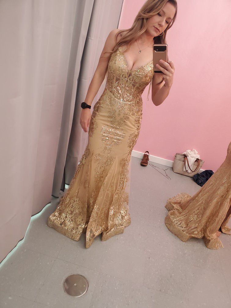 Gold Size 2 Dress 