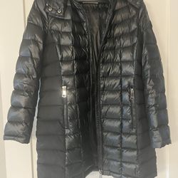 Calvin Klein Black Puffer Quilted Parka Coat / Jacket W/ Hood - Med