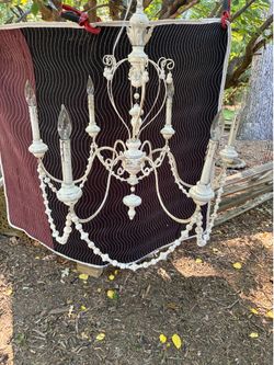 Cyan Design Florine Chandelier 6-Light | Persian White And Mystic Silver
