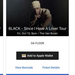 6LACK Concert Tickets