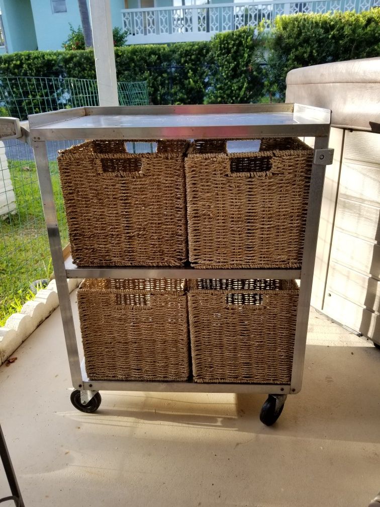 Stainless Steel Cart with baskets