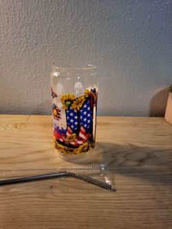 Red, white and blue boots cup